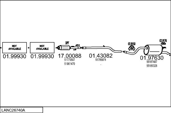 MTS LANC26740A020034 - Система випуску ОГ autozip.com.ua