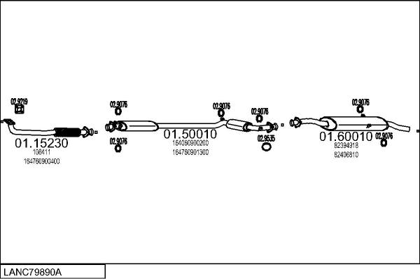 MTS LANC79890A005068 - Система випуску ОГ autozip.com.ua