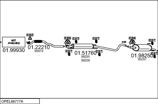 MTS OPEL66777A132594 - Система випуску ОГ autozip.com.ua