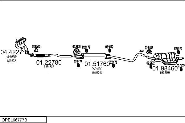 MTS OPEL66777B132594 - Система випуску ОГ autozip.com.ua