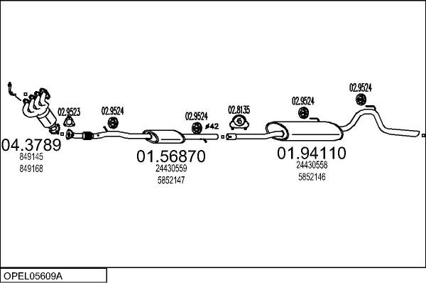 MTS OPEL05609A013995 - Система випуску ОГ autozip.com.ua