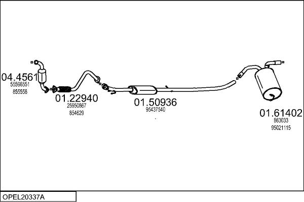 MTS OPEL20337A055118 - Система випуску ОГ autozip.com.ua