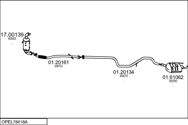 MTS OPEL78418A026831 - Система випуску ОГ autozip.com.ua