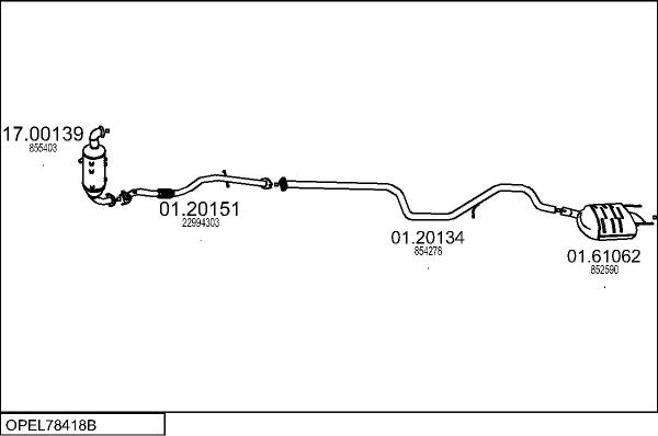 MTS OPEL78418B026831 - Система випуску ОГ autozip.com.ua