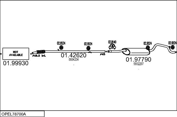 MTS OPEL78700A017575 - Система випуску ОГ autozip.com.ua