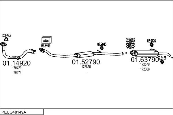 MTS PEUG48149A002307 - Система випуску ОГ autozip.com.ua