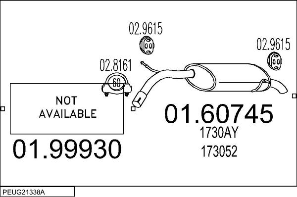 MTS PEUG21338A033426 - Система випуску ОГ autozip.com.ua