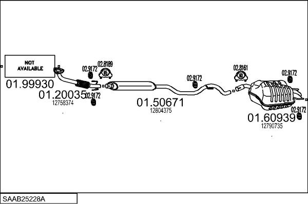 MTS SAAB25228A027600 - Система випуску ОГ autozip.com.ua