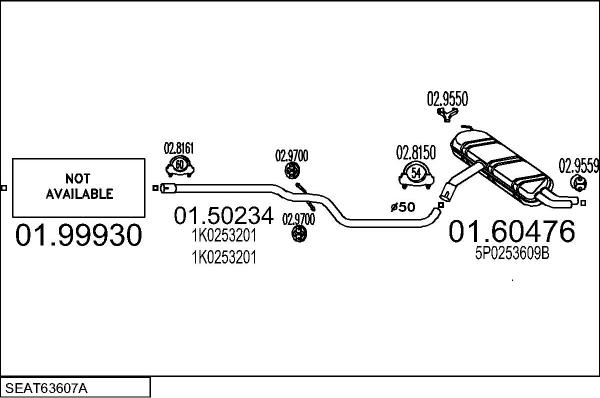 MTS SEAT63607A018769 - Система випуску ОГ autozip.com.ua