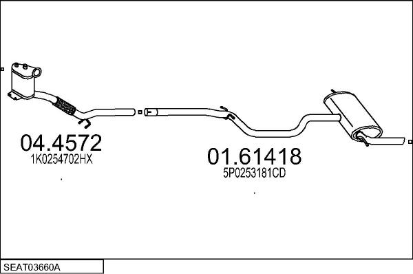 MTS SEAT03660A018769 - Система випуску ОГ autozip.com.ua