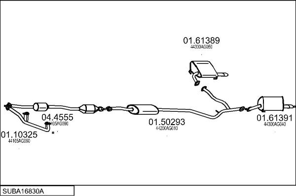 MTS SUBA16830A017662 - Система випуску ОГ autozip.com.ua