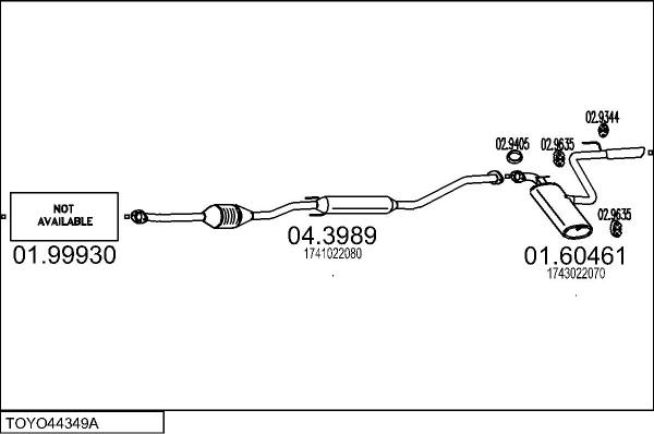 MTS TOYO44349A014169 - Система випуску ОГ autozip.com.ua