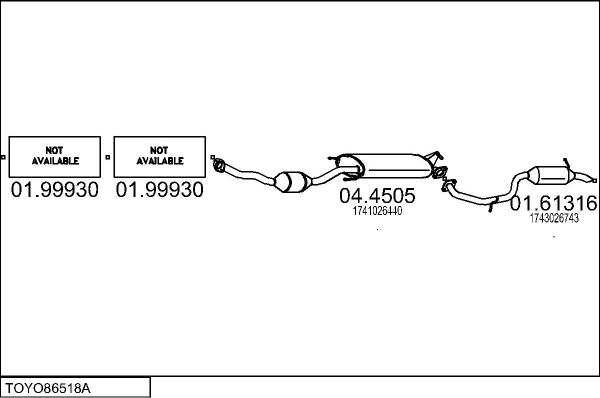 MTS TOYO86518A019297 - Система випуску ОГ autozip.com.ua