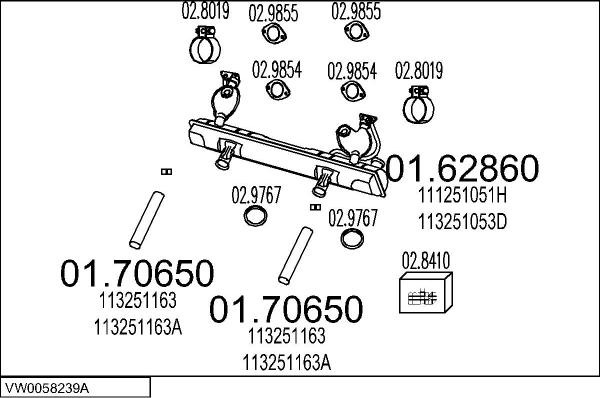MTS VW0058239A001550 - Система випуску ОГ autozip.com.ua