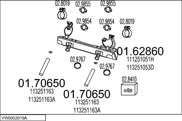 MTS VW0052019A001556 - Система випуску ОГ autozip.com.ua