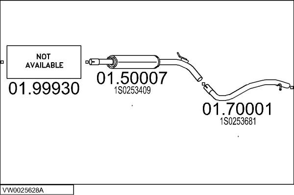 MTS VW0025628A118766 - Система випуску ОГ autozip.com.ua