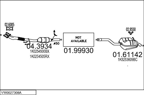 MTS VW0027308A133536 - Система випуску ОГ autozip.com.ua