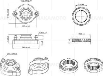 Nakamoto D08-VOL-20090001 - Опора стійки амортизатора, подушка autozip.com.ua