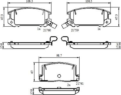 National NP3096 - Гальмівні колодки, дискові гальма autozip.com.ua