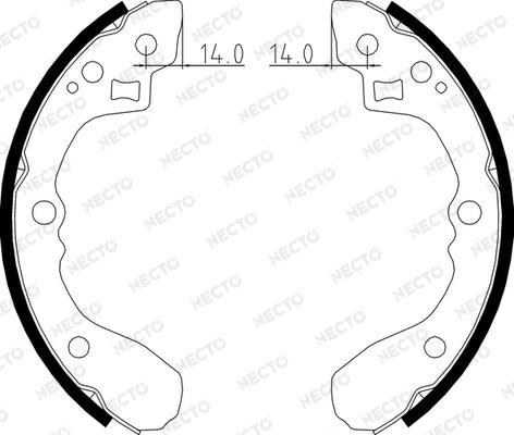 Necto N1682 - Комплект гальм, барабанний механізм autozip.com.ua