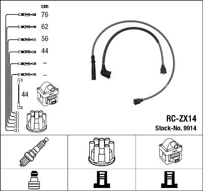 NGK 9914 - Комплект проводів запалювання autozip.com.ua