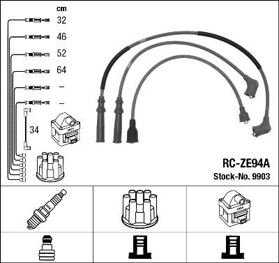 NGK 9903 - Комплект проводів запалювання autozip.com.ua