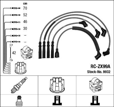 NGK 9932 - Комплект проводів запалювання autozip.com.ua