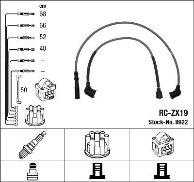 NGK 9922 - Комплект проводів запалювання autozip.com.ua