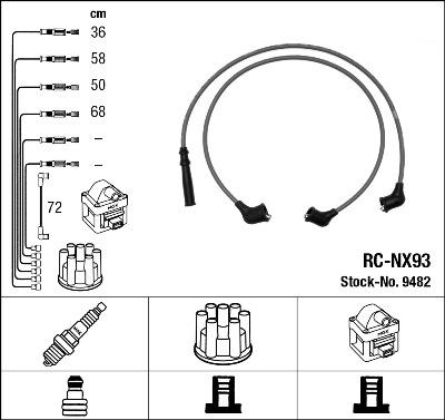 NGK 9482 - Комплект проводів запалювання autozip.com.ua