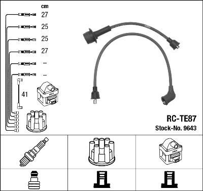 NGK 9643 - Комплект проводів запалювання autozip.com.ua