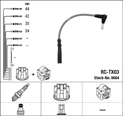 NGK 9664 - Комплект проводів запалювання autozip.com.ua