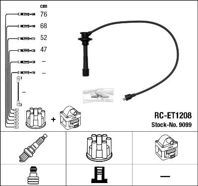 NGK 9099 - Комплект проводів запалювання autozip.com.ua