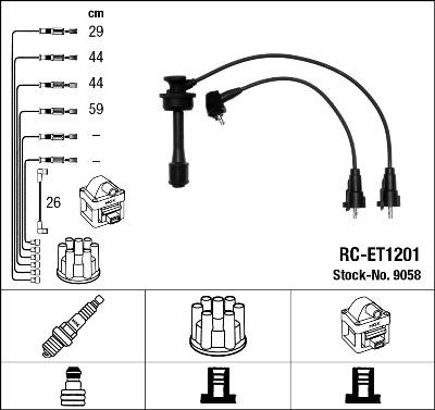 NGK 9058 - Комплект проводів запалювання autozip.com.ua