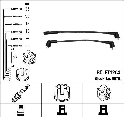 NGK 9076 - Комплект проводів запалювання autozip.com.ua