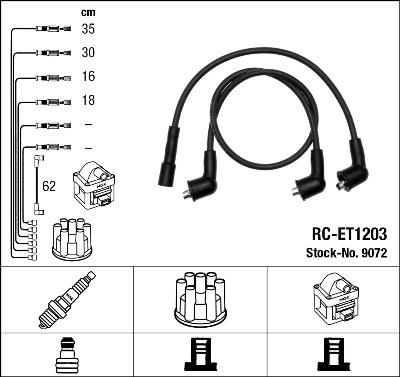 NGK 9072 - Комплект проводів запалювання autozip.com.ua