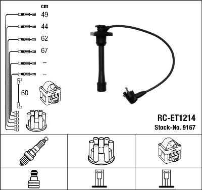 NGK 9167 - Комплект проводів запалювання autozip.com.ua