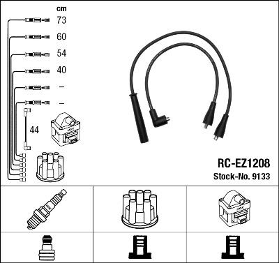 NGK 9133 - Комплект проводів запалювання autozip.com.ua