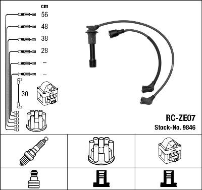NGK 9846 - Комплект проводів запалювання autozip.com.ua