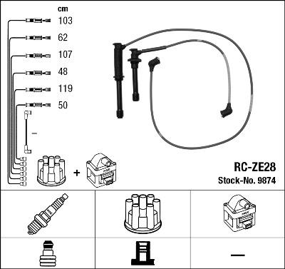 NGK 9874 - Комплект проводів запалювання autozip.com.ua