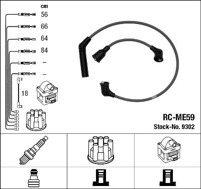 NGK 9302 - Комплект проводів запалювання autozip.com.ua