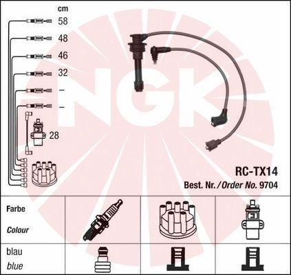 NGK 9704 - Комплект проводів запалювання autozip.com.ua