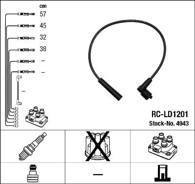 NGK 4943 - Комплект проводів запалювання autozip.com.ua