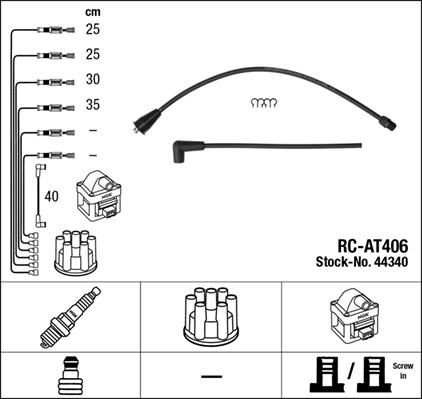 NGK 44340 - Комплект проводів запалювання autozip.com.ua