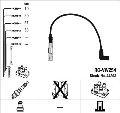 NGK 44303 - Комплект проводів запалювання autozip.com.ua