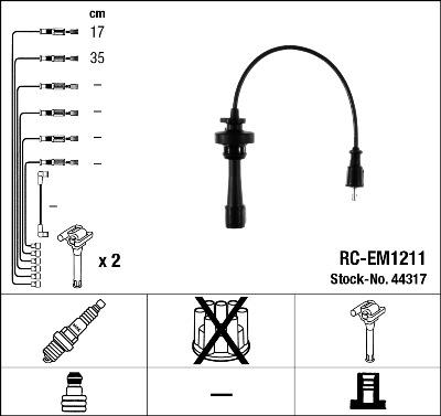 NGK 44317 - Комплект проводів запалювання autozip.com.ua