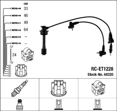 NGK 44320 - Комплект проводів запалювання autozip.com.ua