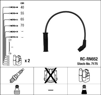 NGK 7175 - Комплект проводів запалювання autozip.com.ua