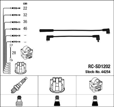 NGK 44254 - Комплект проводів запалювання autozip.com.ua