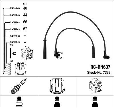 NGK 7368 - Комплект проводів запалювання autozip.com.ua