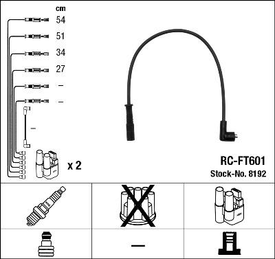 NGK 8192 - Комплект проводів запалювання autozip.com.ua